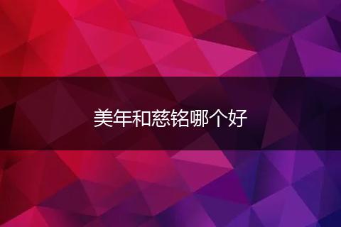 美年和慈铭哪个好