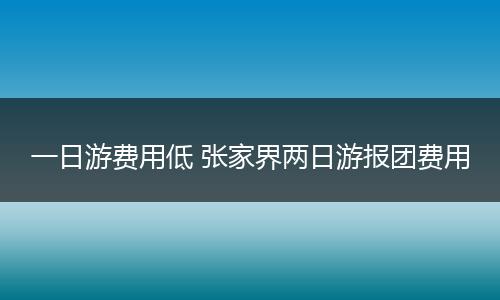 一日游费用低 张家界两日游报团费用