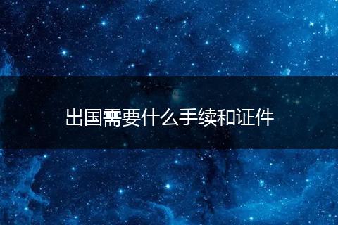 出国需要什么手续和证件