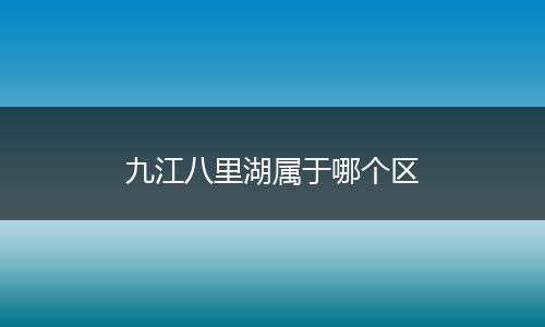 九江八里湖属于哪个区