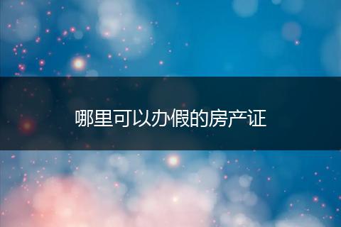 哪里可以办假的房产证