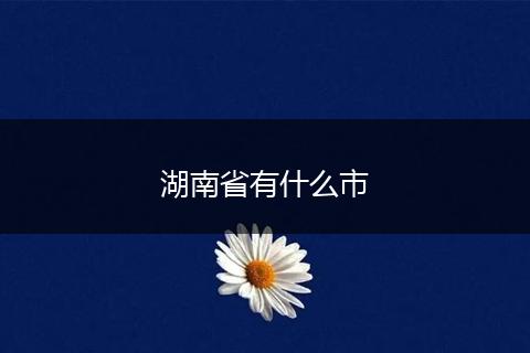湖南省有什么市