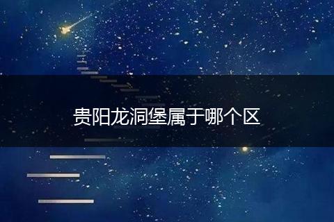 贵阳龙洞堡属于哪个区