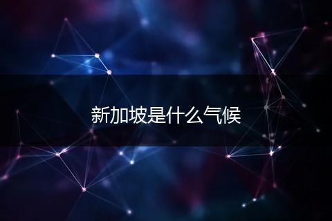 新加坡是什么气候