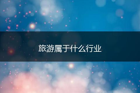 旅游属于什么行业