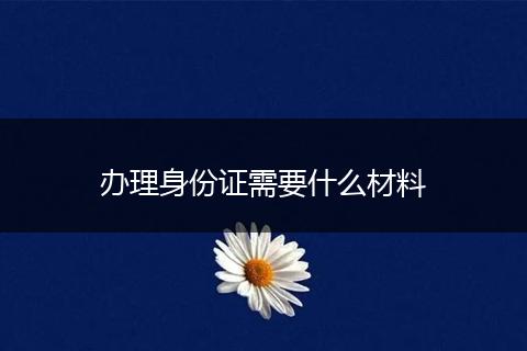 办理身份证需要什么材料
