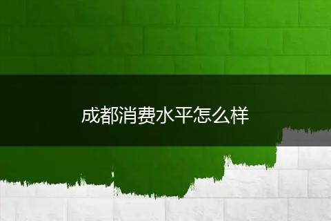 成都消费水平怎么样