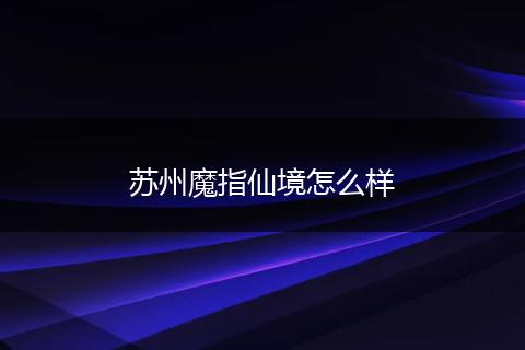 苏州魔指仙境怎么样
