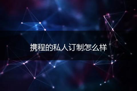携程的私人订制怎么样