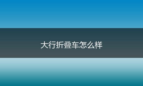 大行折叠车怎么样