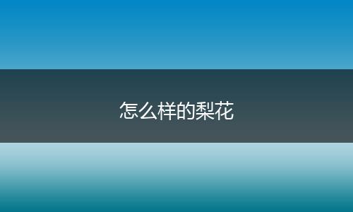 怎么样的梨花