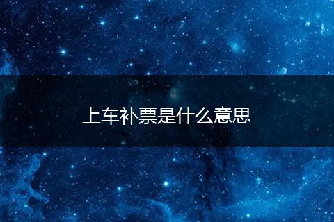 上车补票是什么意思