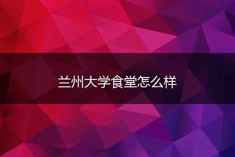 兰州大学食堂怎么样