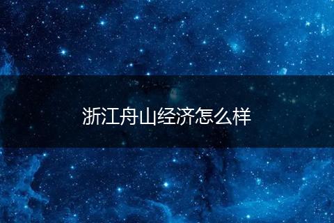 浙江舟山经济怎么样