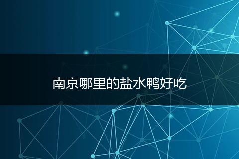 南京哪里的盐水鸭好吃