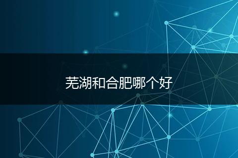 芜湖和合肥哪个好