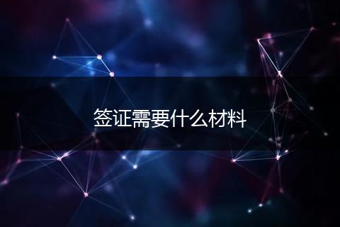 签证需要什么材料