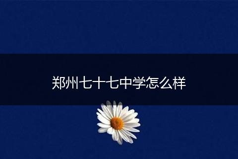 郑州七十七中学怎么样