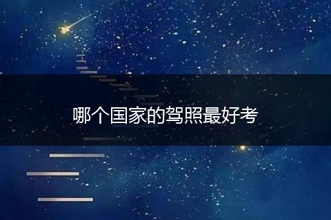 哪个国家的驾照最好考