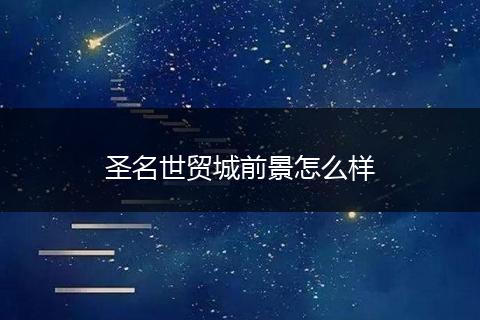圣名世贸城前景怎么样