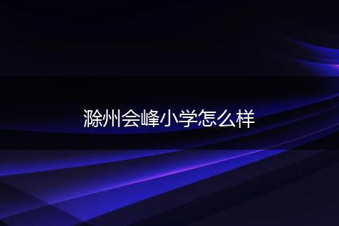 滁州会峰小学怎么样