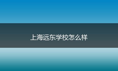上海远东学校怎么样
