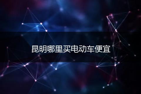 昆明哪里买电动车便宜