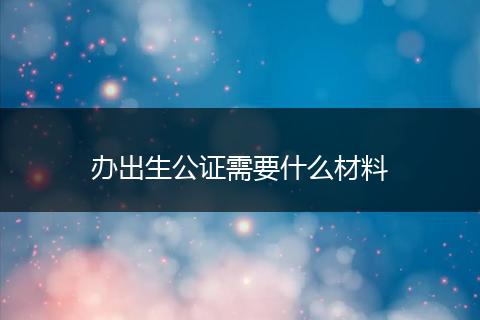 办出生公证需要什么材料
