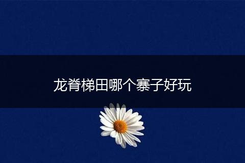 龙脊梯田哪个寨子好玩