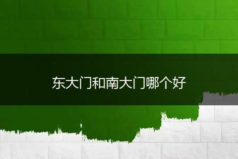 东大门和南大门哪个好