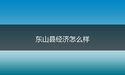 东山县经济怎么样