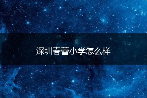 深圳春蕾小学怎么样