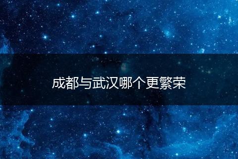 成都与武汉哪个更繁荣