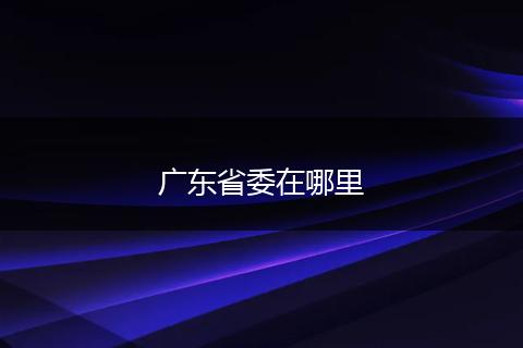 广东省委在哪里