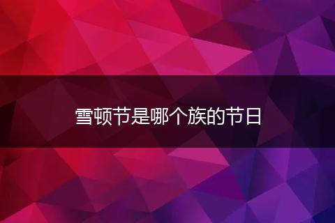 雪顿节是哪个族的节日