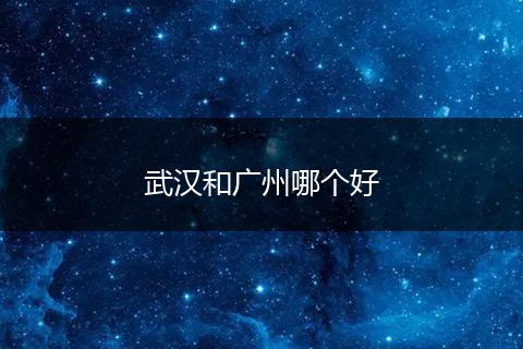 武汉和广州哪个好