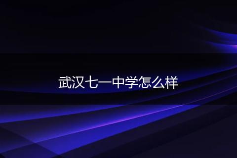武汉七一中学怎么样