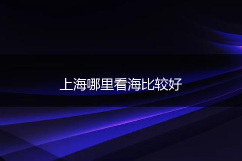 上海哪里看海比较好