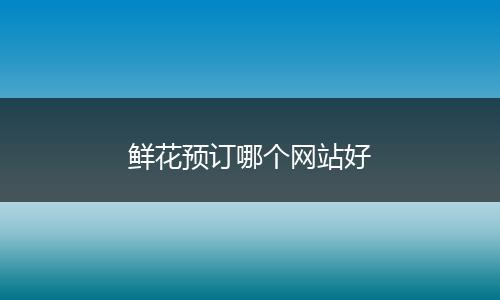 鲜花预订哪个网站好