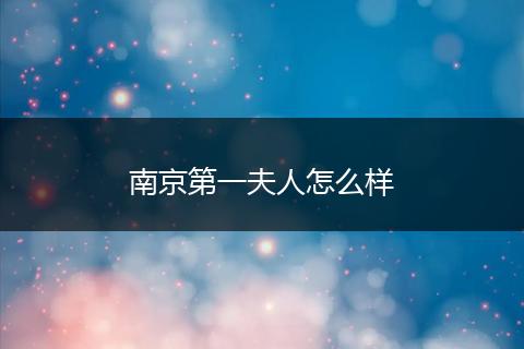 南京第一夫人怎么样