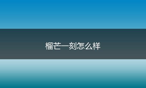 榴芒一刻怎么样