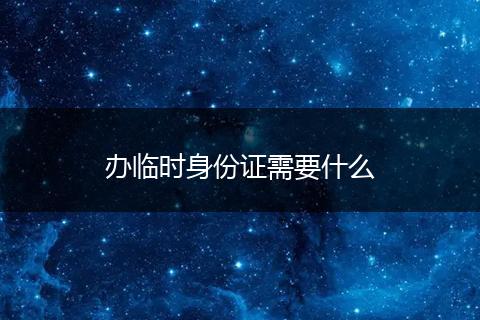办临时身份证需要什么