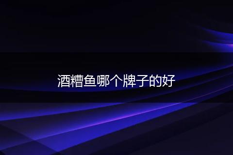 酒糟鱼哪个牌子的好