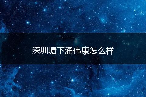 深圳塘下涌伟康怎么样