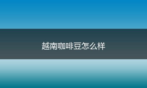 越南咖啡豆怎么样