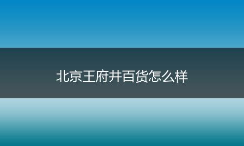 北京王府井百货怎么样