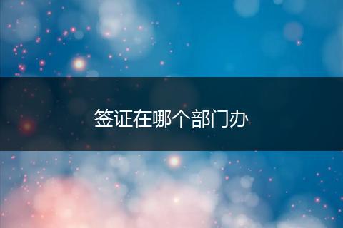 签证在哪个部门办