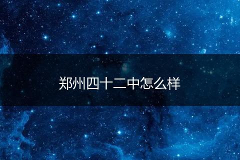 郑州四十二中怎么样