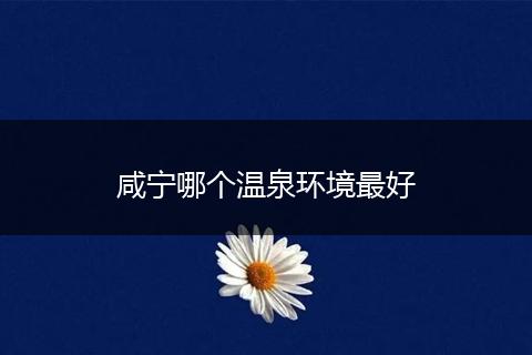咸宁哪个温泉环境最好