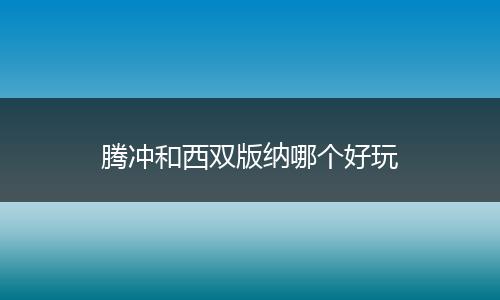 腾冲和西双版纳哪个好玩